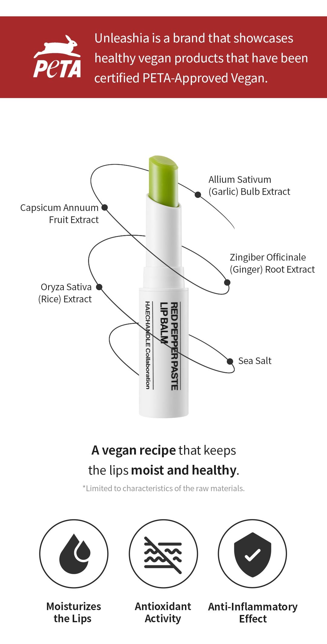 UNLEASHIA, Red Pepper Lip Balm 3 Types